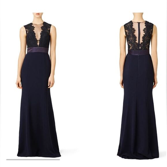 Theia Deep Midnight Gown size 4 Flawed - Picture 1 of 10